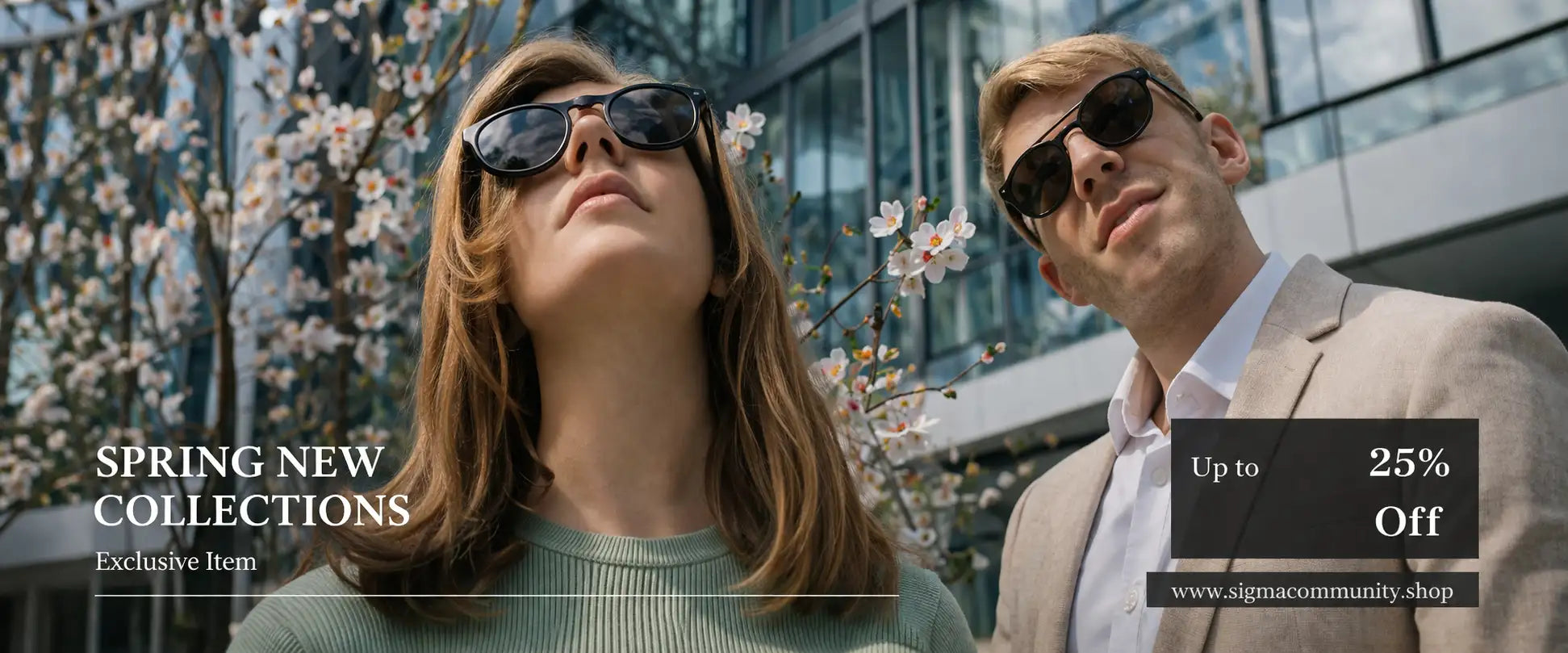 Black aviator sunglasses with a sleek, modern design.