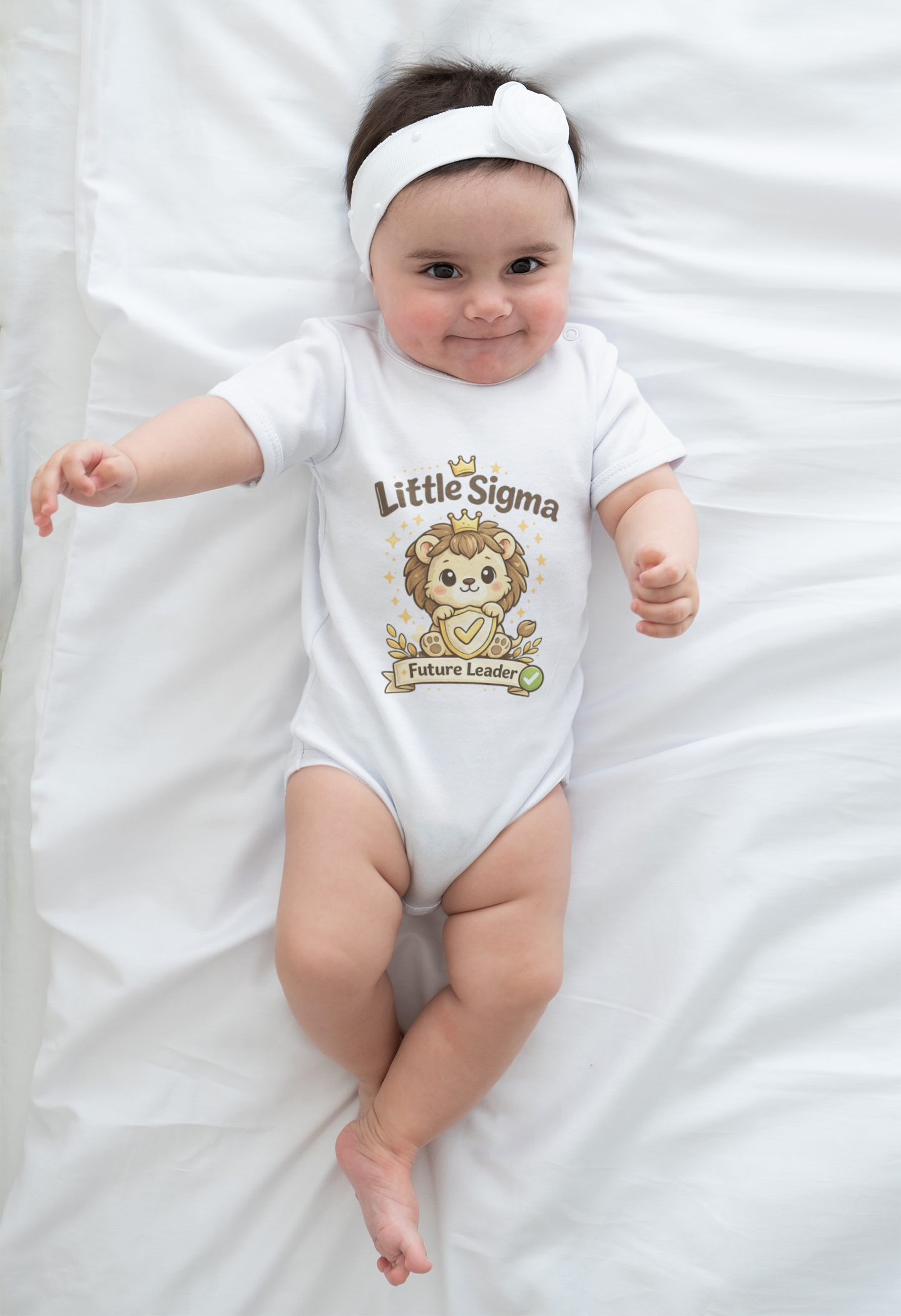 Baby Bodysuit — "Little Sigma" Lion Infant Onesie (Cute Nursery Gift)
