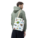 Gamer Patch Pattern Tote Bag, ’Game On’ Icon Print All-Over - Bags