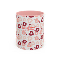 Heart Pattern Coffee Mug – ’Enjoy the Moment’ Accent 11/15oz - 11oz / Pink - Mug