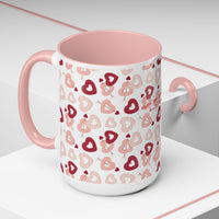 Heart Pattern Coffee Mug – ’Enjoy the Moment’ Accent 11/15oz - Mug