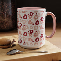 Heart Pattern Coffee Mug – ’Enjoy the Moment’ Accent 11/15oz - Mug