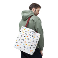 Motivational Pattern Tote Bag, Stay Focused Reusable Shopper - 13’’ × 13’’ / Red - Bags