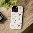 Phone Case, Self Love Pattern with Hearts Crowns & ’I love me’ Text - Phone Case
