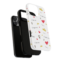Phone Case, Self Love Pattern with Hearts Crowns & ’I love me’ Text - Phone Case