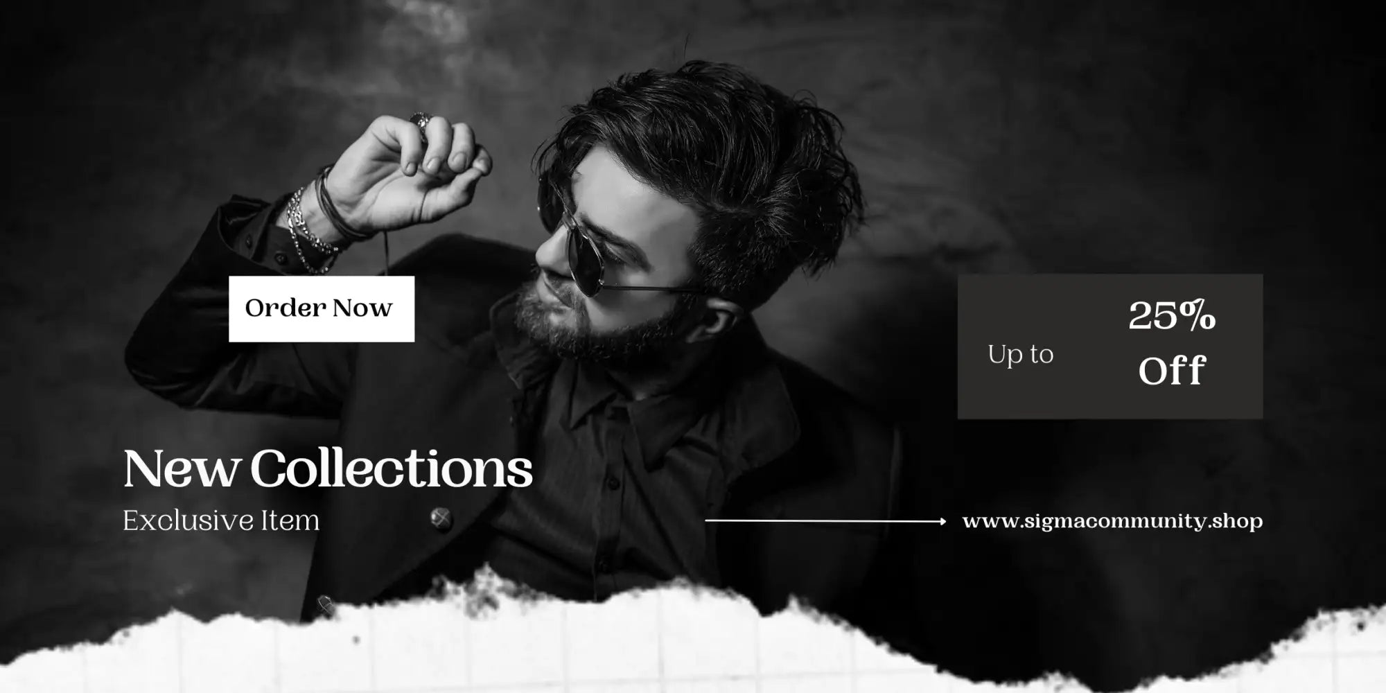 A stylish man in a dark coat and sunglasses, exuding an edgy urban vibe.
