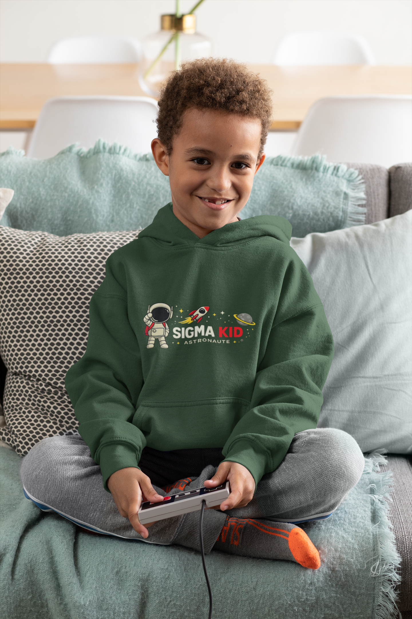 Youth Hoodie — 'Mission Sigma Kid' Astronaut Space Sweatshirt for Kids