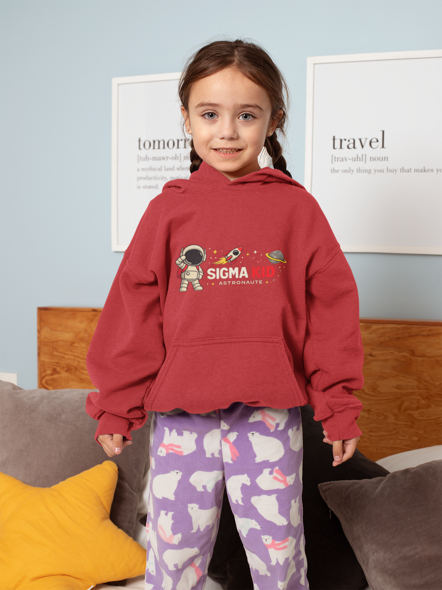 Youth Hoodie, ’Mission Sigma Kid’ Astronaut Space Sweatshirt for Kids - Kids clothes